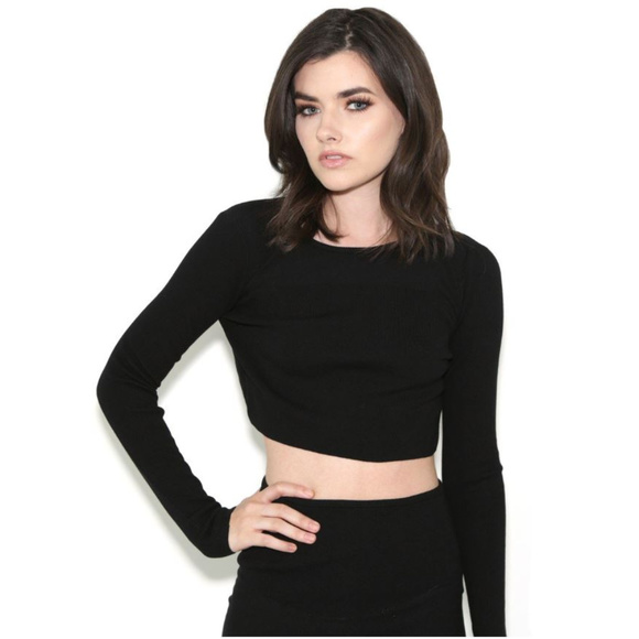New! Kendall and Kylie Open Back Cropped Sweater - Picture 3 of 3